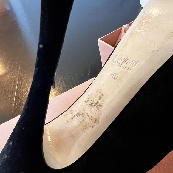 Miu Miu Black Suede Calzature Donna Camoscio 1 Platform Pumps 10B/EU40 fits 9.5 - Picture 12 of 16